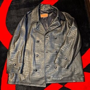 3/4 double breasted Alagator leather coat 700.00 obo. 804-767-9532